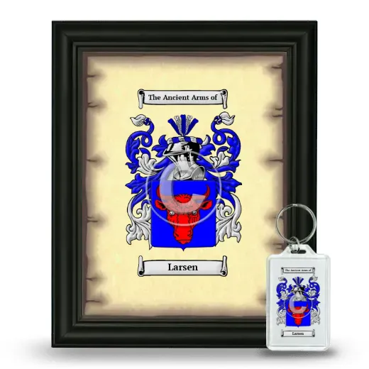 Larsen Framed Coat of Arms and Keychain - Black