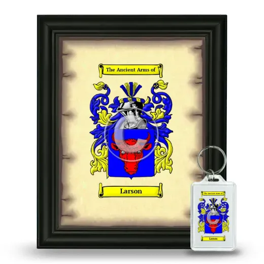Larson Framed Coat of Arms and Keychain - Black