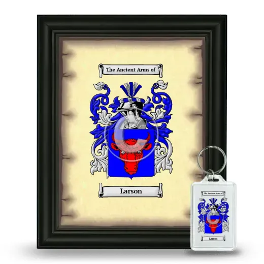 Larson Framed Coat of Arms and Keychain - Black