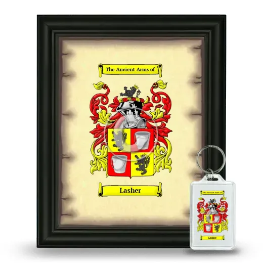 Lasher Framed Coat of Arms and Keychain - Black