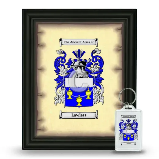 Lawless Framed Coat of Arms and Keychain - Black