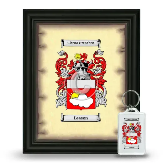 Leason Framed Coat of Arms and Keychain - Black