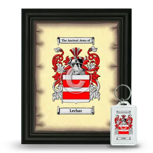 Lechar Framed Coat of Arms and Keychain - Black