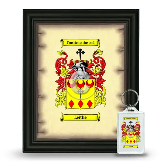 Leithe Framed Coat of Arms and Keychain - Black