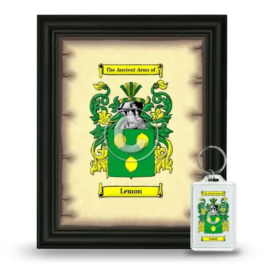 Lemon Framed Coat of Arms and Keychain - Black