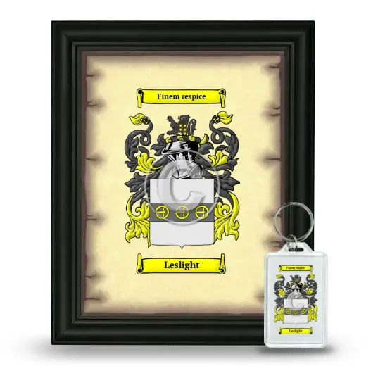 Leslight Framed Coat of Arms and Keychain - Black