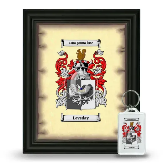 Leveday Framed Coat of Arms and Keychain - Black