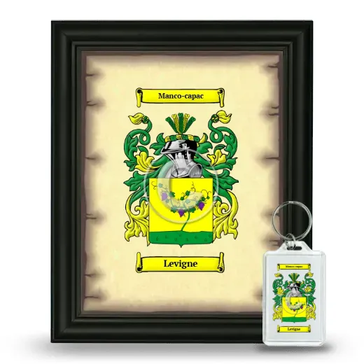 Levigne Framed Coat of Arms and Keychain - Black