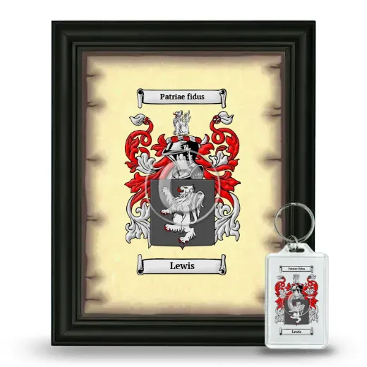 Lewis Framed Coat of Arms and Keychain - Black