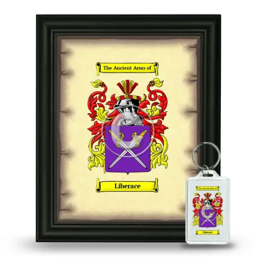 Liberace Framed Coat of Arms and Keychain - Black