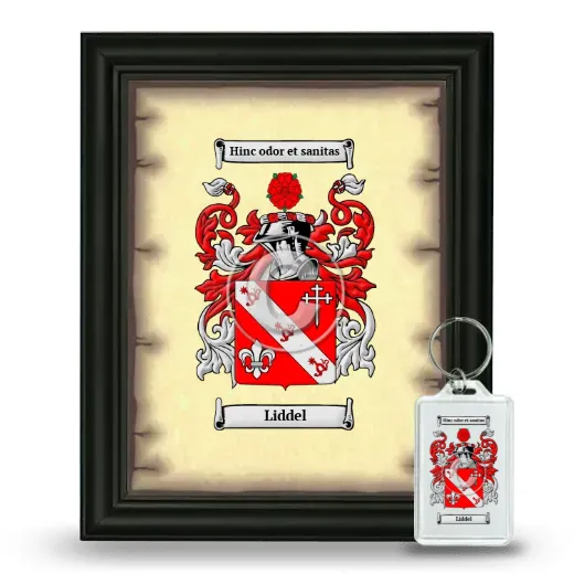 Liddel Framed Coat of Arms and Keychain - Black