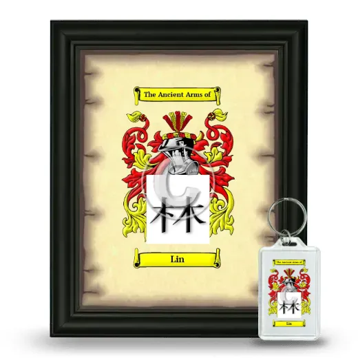 Lin Framed Coat of Arms and Keychain - Black
