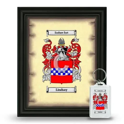 Lindsay Framed Coat of Arms and Keychain - Black