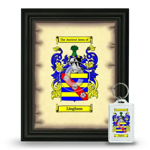 Lingham Framed Coat of Arms and Keychain - Black