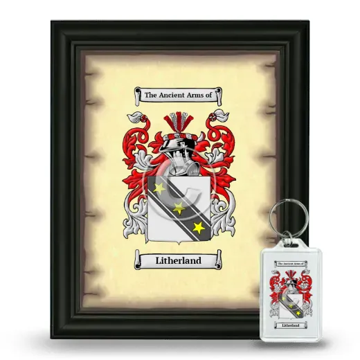 Litherland Framed Coat of Arms and Keychain - Black