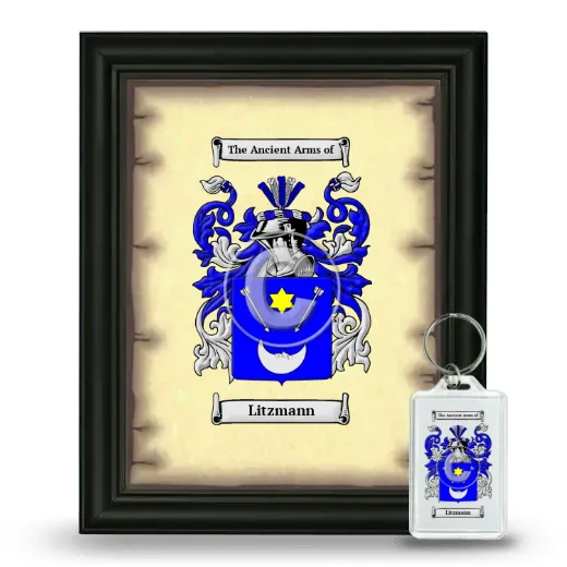 Litzmann Framed Coat of Arms and Keychain - Black