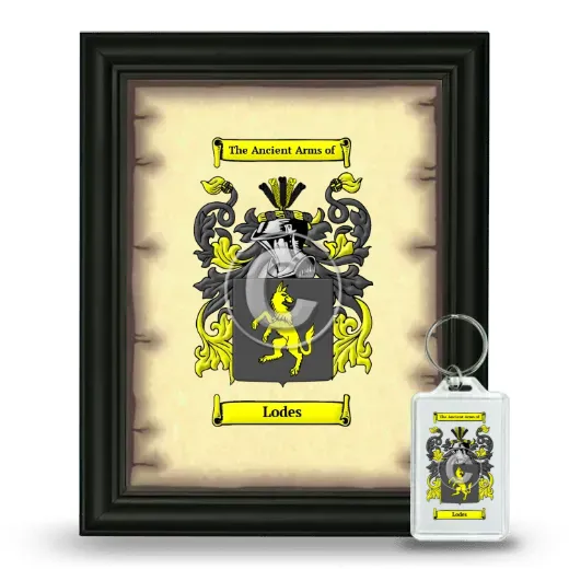 Lodes Framed Coat of Arms and Keychain - Black