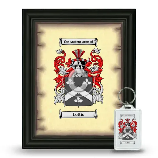 Loftis Framed Coat of Arms and Keychain - Black