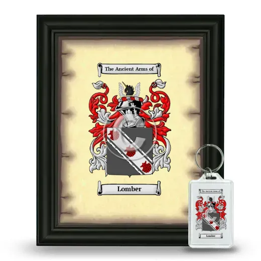 Lomber Framed Coat of Arms and Keychain - Black