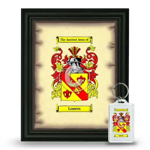 Loness Framed Coat of Arms and Keychain - Black