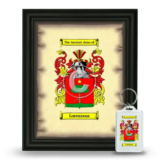 Lorenzana Framed Coat of Arms and Keychain - Black