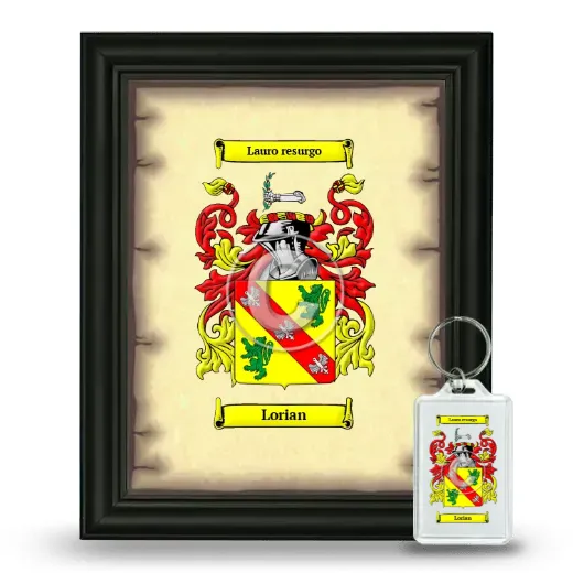Lorian Framed Coat of Arms and Keychain - Black
