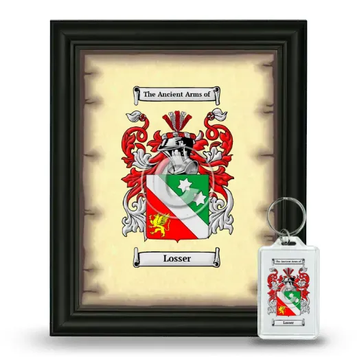 Losser Framed Coat of Arms and Keychain - Black