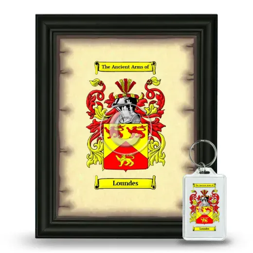 Loundes Framed Coat of Arms and Keychain - Black