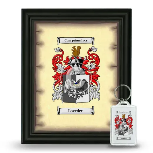 Loveden Framed Coat of Arms and Keychain - Black