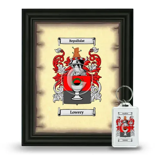 Lowery Framed Coat of Arms and Keychain - Black