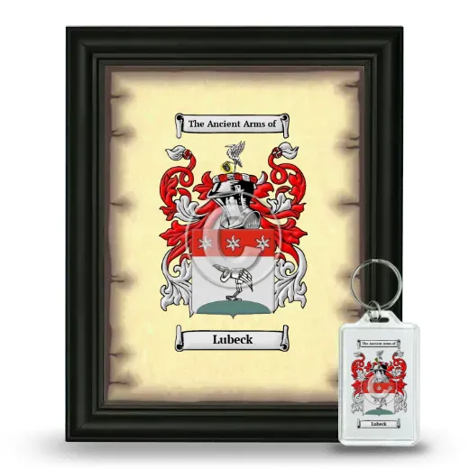 Lubeck Framed Coat of Arms and Keychain - Black