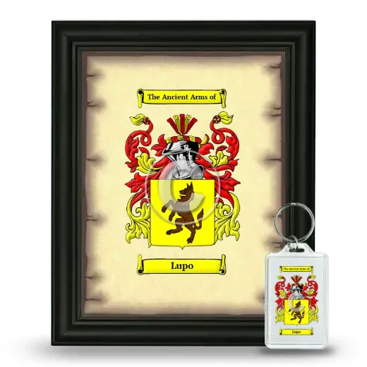 Lupo Framed Coat of Arms and Keychain - Black