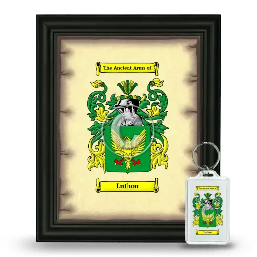 Luthon Framed Coat of Arms and Keychain - Black