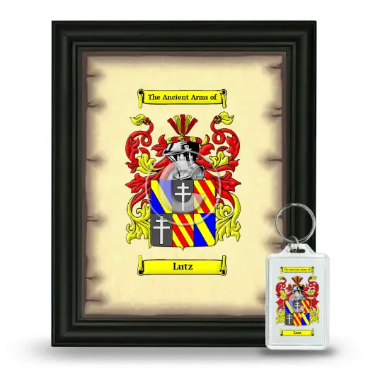 Lutz Framed Coat of Arms and Keychain - Black