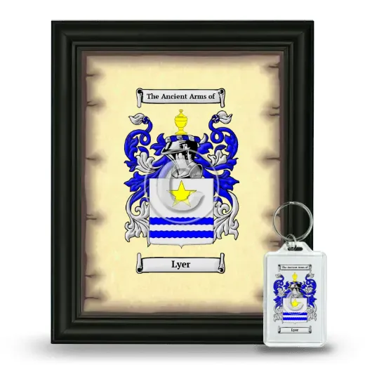 Lyer Framed Coat of Arms and Keychain - Black