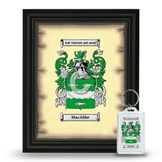 MacAbbe Framed Coat of Arms and Keychain - Black