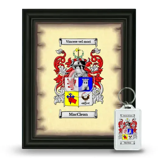MacClean Framed Coat of Arms and Keychain - Black