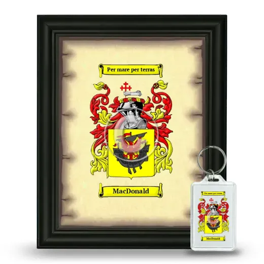 MacDonald Framed Coat of Arms and Keychain - Black