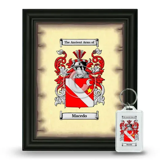 Macedo Framed Coat of Arms and Keychain - Black