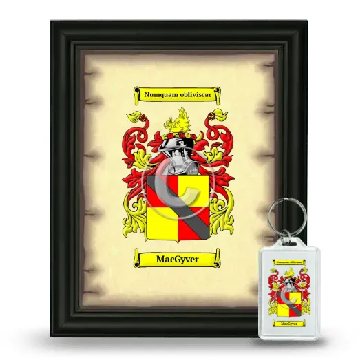 MacGyver Framed Coat of Arms and Keychain - Black