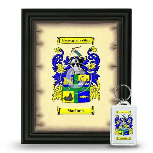 MacInnis Framed Coat of Arms and Keychain - Black