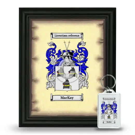Mackay Framed Coat of Arms and Keychain - Black