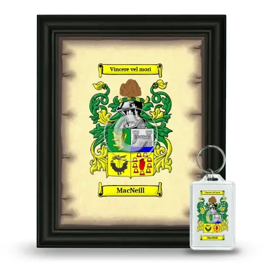 MacNeill Framed Coat of Arms and Keychain - Black