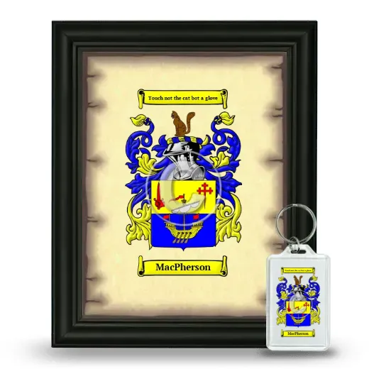 MacPherson Framed Coat of Arms and Keychain - Black