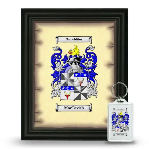 MacTavish Framed Coat of Arms and Keychain - Black