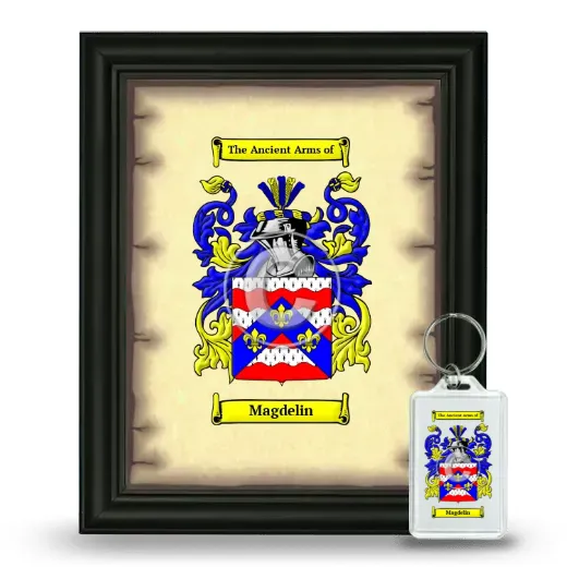 Magdelin Framed Coat of Arms and Keychain - Black