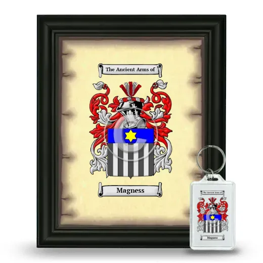 Magness Framed Coat of Arms and Keychain - Black