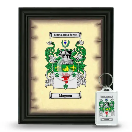 Magoon Framed Coat of Arms and Keychain - Black