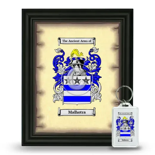 Malhotra Framed Coat of Arms and Keychain - Black
