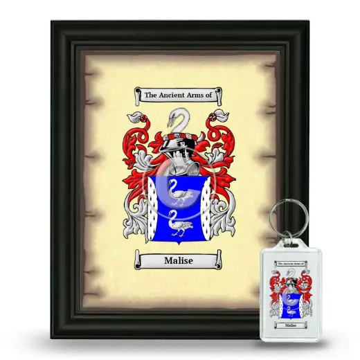 Malise Framed Coat of Arms and Keychain - Black